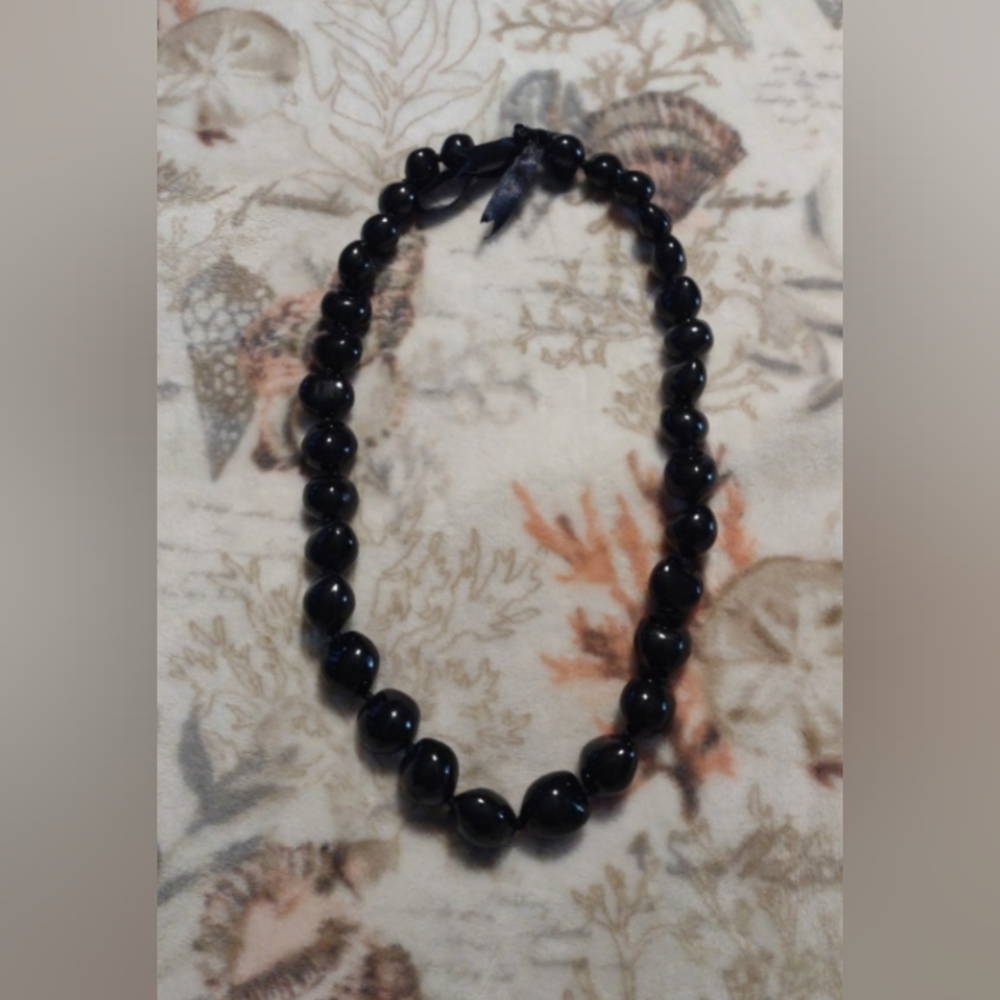 Black Kukui nut Hawaiian necklace